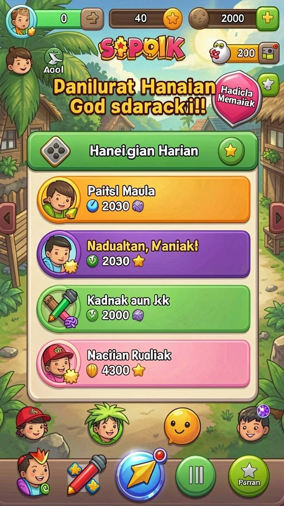 Level yang penuh warna dan detail yang menawan.