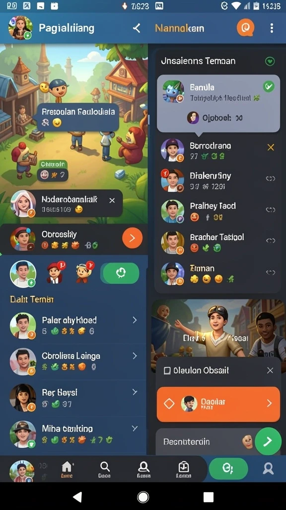 Fitur multiplayer yang memungkinkan bermain dengan teman.