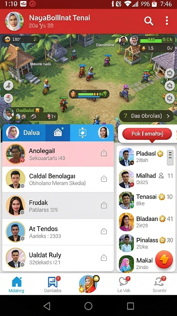 Fitur multiplayer yang memungkinkan permainan bersama teman.