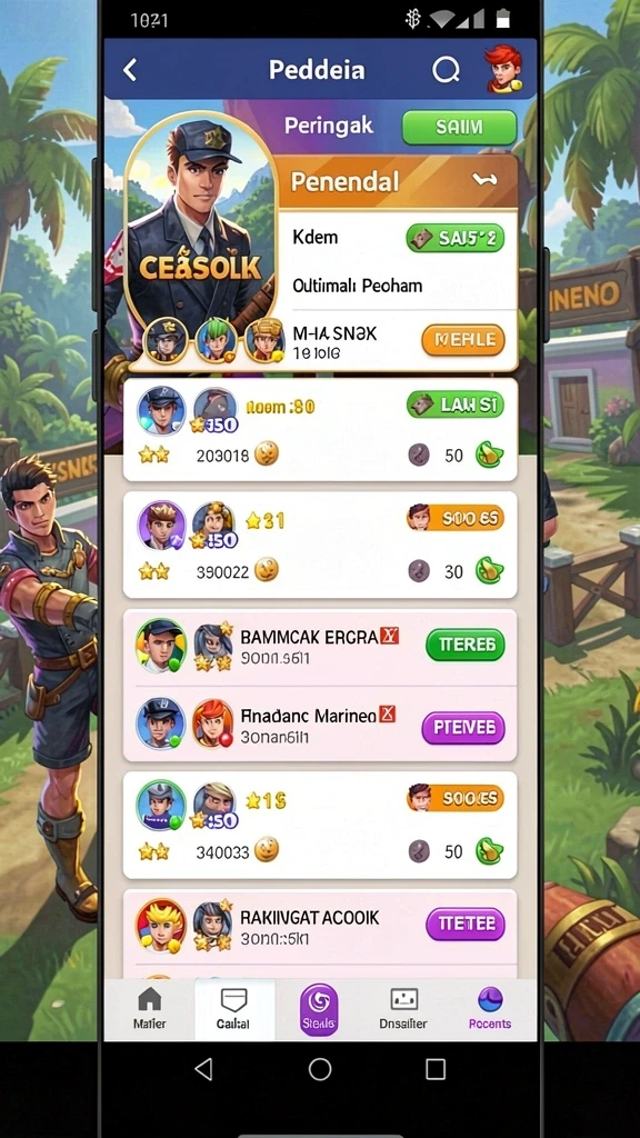 Screenshot menunjukkan karakter utama dalam aksi petualangan.